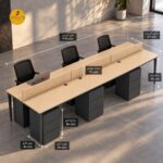 میز گروهی 6 نفره مدل DA-W06 ام دی اف ملامینه درجه‌یک - تصویر 4
