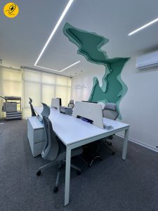 میز کار گروهی 4 نفره با دیوایدر