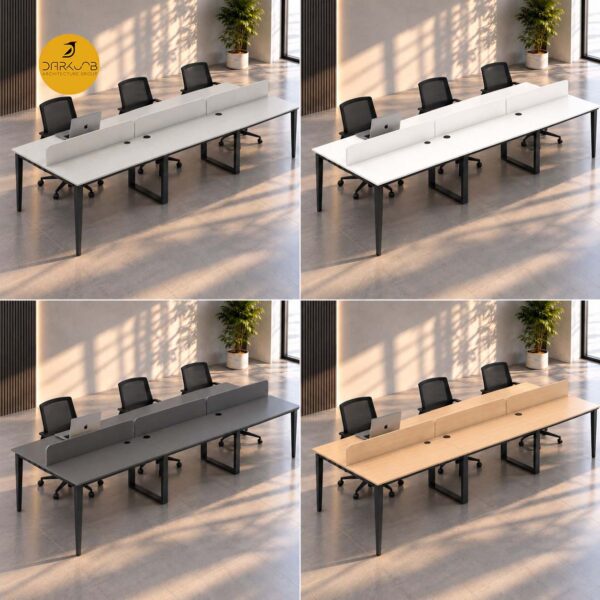 میز گروهی 6 نفره مدل DA-W006 با ابعاد 120×360×75 سانتی‌متر - تصویر 6